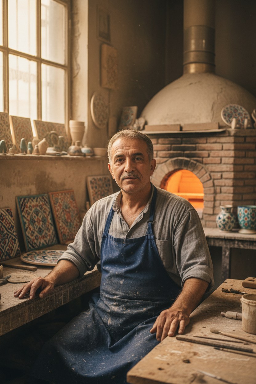 Mehmet Çelik, fırın ve sırlama ustası
